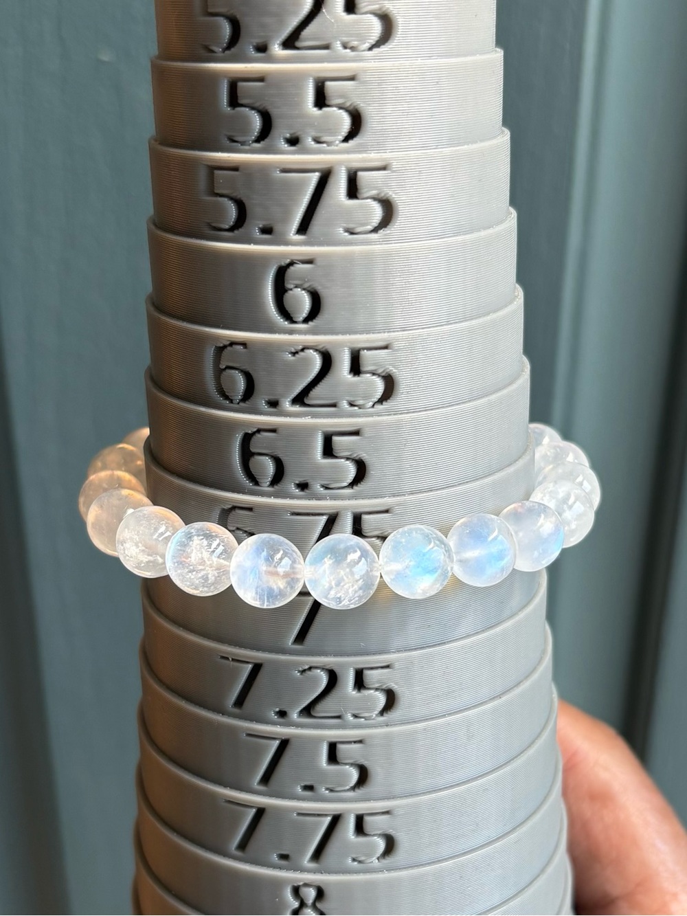 HQ Blue Moonstone Crystal Bracelet 9mm - Picture 6 of 6